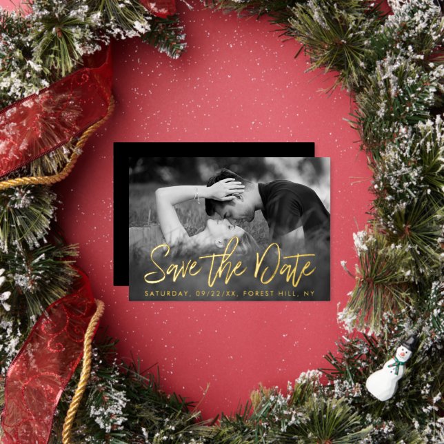 Elegant Script Photo Save The Date Real (Insitu)