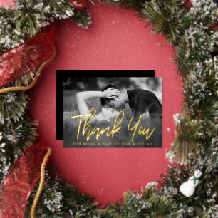 Elegant Script Photo Thank You Real