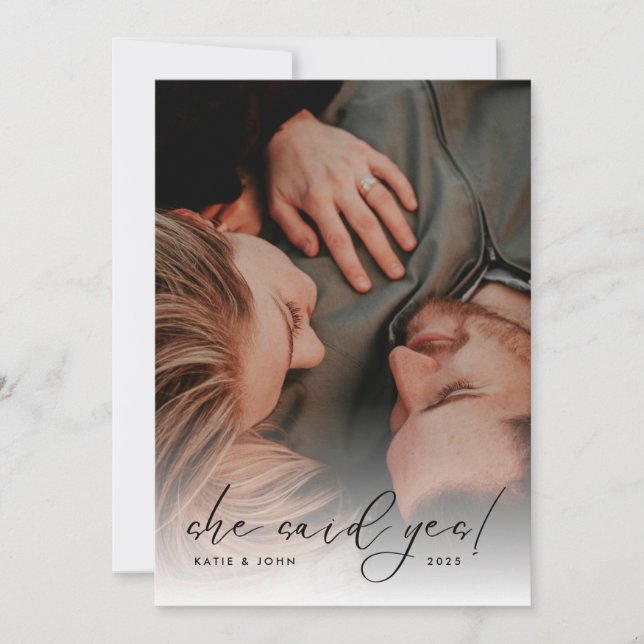 Elegant Script Photo Wedding Engagement Party Invitation (Front)