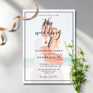 Elegant Script Photo Wedding Invitation