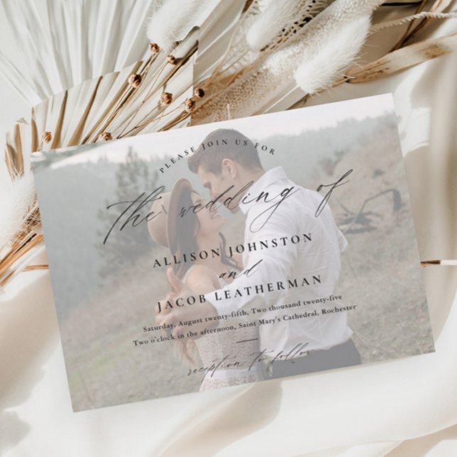 Elegant Script Photo Wedding Invitation (Creator Uploaded)