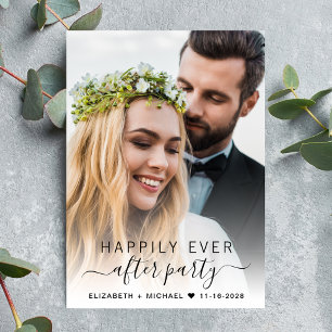 Elegant Script  Photo Wedding Reception Invitation
