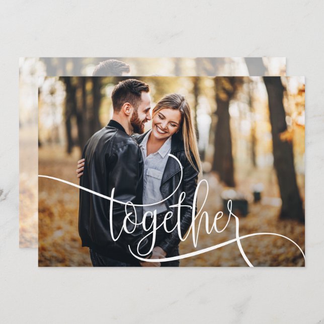 Elegant Script Photo Wedding Save The Date (Front/Back)