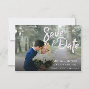 Elegant Script Photo Wedding Save The Date Card