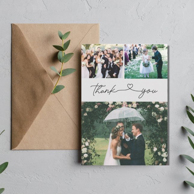 Elegant Script Photo Wedding Thank You (Creator Uploaded)