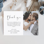 Elegant Script Photo Wedding Thank You Card<br><div class="desc">Express your heartfelt gratitude in timeless style with this Elegant Script Photo Wedding Thank You Card. Featuring refined calligraphy, a full photo layout, and minimalistic design elements, this card is the perfect way to thank your guests while showcasing a cherished moment from your big day. Ideal for modern, romantic, or...</div>