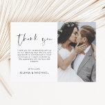Elegant Script Photo Wedding Thank You Card<br><div class="desc">Express your heartfelt gratitude in timeless style with this Elegant Script Photo Wedding Thank You Card. Featuring refined calligraphy, a full photo layout, and minimalistic design elements, this card is the perfect way to thank your guests while showcasing a cherished moment from your big day. Ideal for modern, romantic, or...</div>