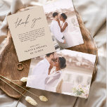 Elegant Script Photo Wedding Thank You Card<br><div class="desc">Express your heartfelt gratitude in timeless style with this Elegant Script Photo Wedding Thank You Card. Featuring refined calligraphy, a full photo layout, and minimalistic design elements, this card is the perfect way to thank your guests while showcasing a cherished moment from your big day. Ideal for modern, romantic, or...</div>
