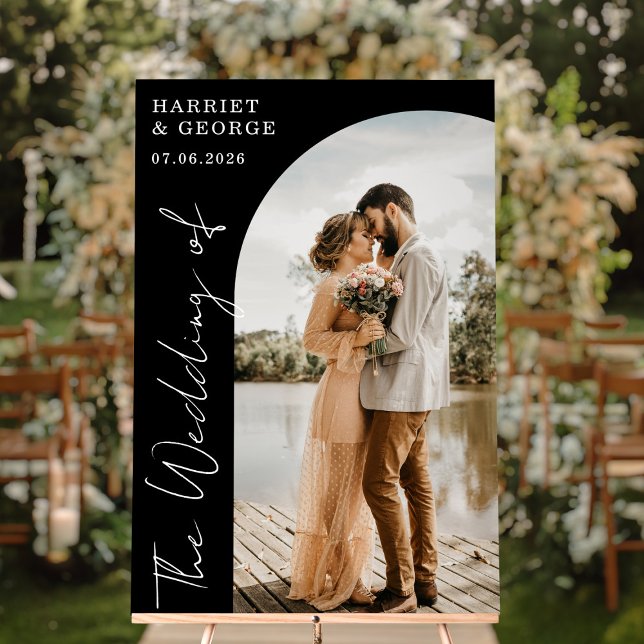 Elegant Script Photo Welcome Wedding Sign (Creator Uploaded)