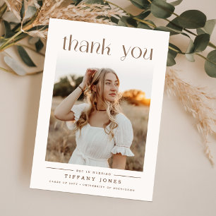 Elegant Script Photo White Gold Nursing Graduation Thank You Card