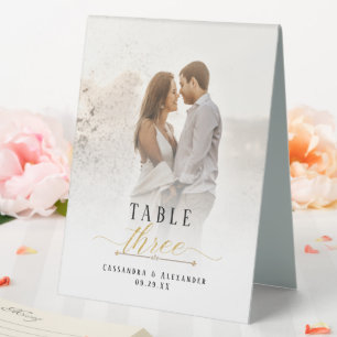 Elegant Script Photograph Gold Glitter Wedding Two