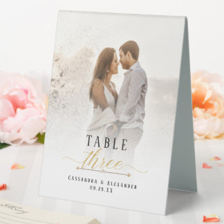 Elegant Script Photograph Gold Glitter Wedding Two