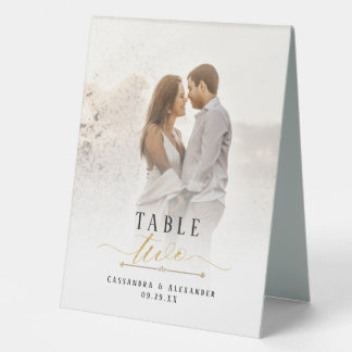 Elegant Script Photograph Gold Glitter Wedding Two