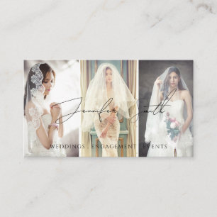 Elegant Script Photography Custom Photo Boho Business Card