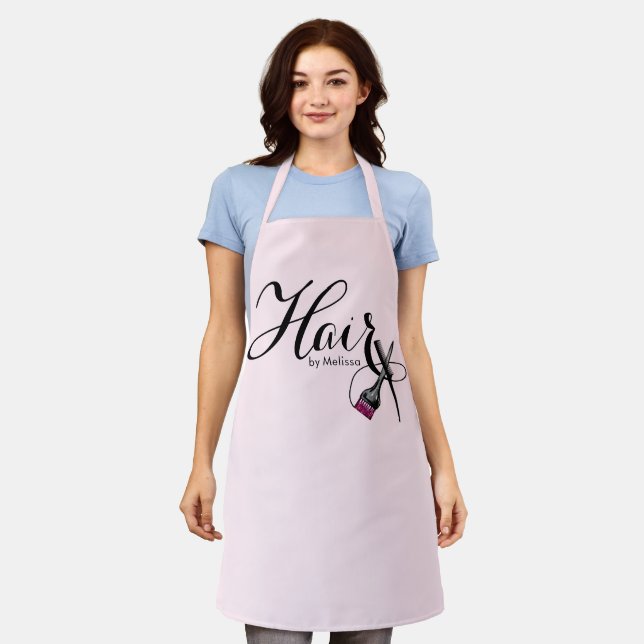 Elegant Script Pink Hair by You Apron (Worn)