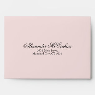 Elegant Script Pink Return Address Mailing Envelope