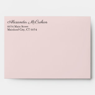 Elegant Script Pink Return Address Mailing Envelope