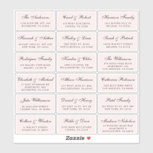 Elegant Script Pink Wedding Guest Address Labels