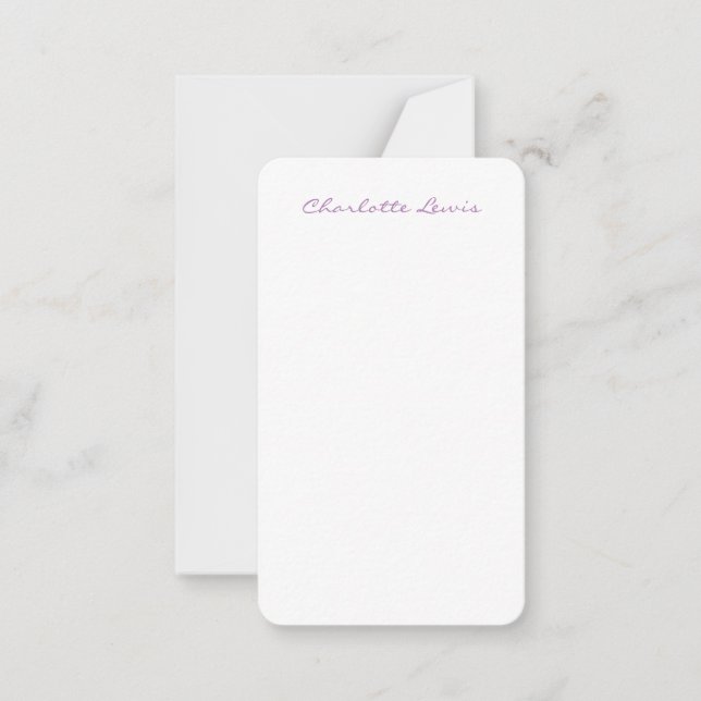 Elegant Script Plain Modern Minimalist Card (Front)