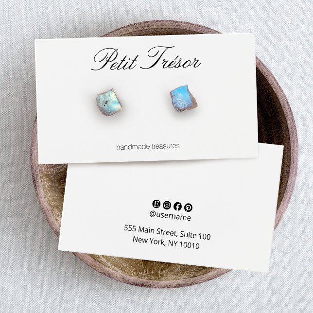 Elegant Script Plain White Earring Display Card (Creator Uploaded)