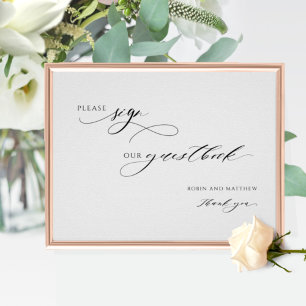 Elegant Script, Please Sign Our Guestbook Sign