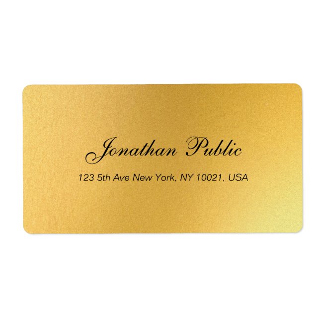 Elegant Script Professional Gold Template Shipping (Front)