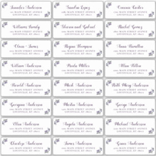 Elegant Script Purple Floral Guest Address Labels
