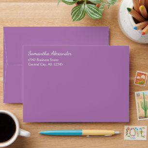 Elegant Script Purple Lavender Address Envelope