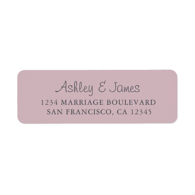Elegant Script Purple Wedding Return Address Label (Front)