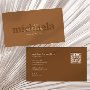 Elegant Script QR Code & Social Media Business Card
