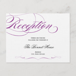 Elegant Script Reception Card - Purple