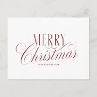 Elegant Script Red Merry Christmas Business Logo