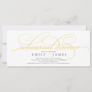 Elegant Script Rehearsal Dinner Invitation