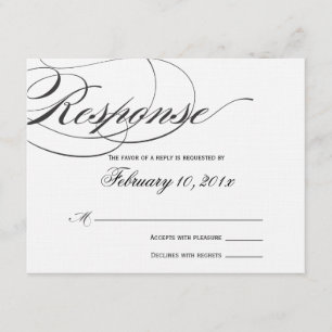 Elegant Script Response Card - Black