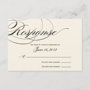Elegant Script Response Card - Black/Off White