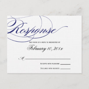 Elegant Script Response Card - Navy