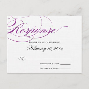 Elegant Script Response Card - Purple
