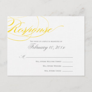 Elegant Script Response Card - Yellow