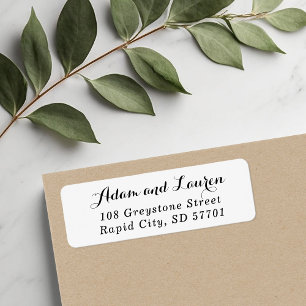 Elegant Script Return Address Label