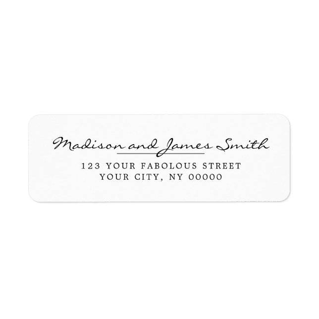 Elegant Script  Return Address Label (Front)