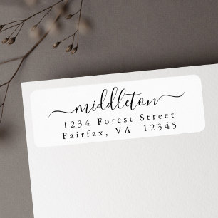 Elegant Script Return Address  Return Address Label