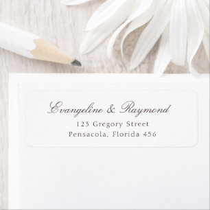 Elegant Script Rococo Wedding Address Return Address Label