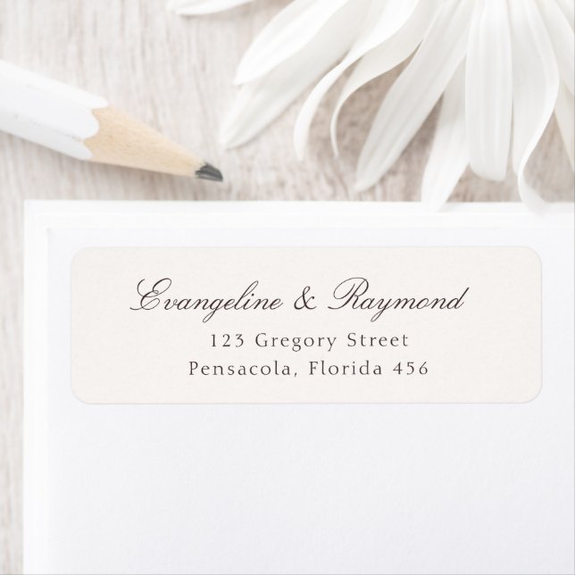 Elegant Script Rococo Wedding Address Return Address Label (Insitu)