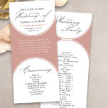 Elegant Script Rose Gold Arch Wedding Program<br><div class="desc">Rose Gold wedding program with modern arches and elegant script calligraphy. Minimalist yet striking design. Coordinating invitations, stationery and day of event decor can be found in my Wedding Colours collection. If you would like different colours or additional templates for matching products, please message me to add them for you....</div>