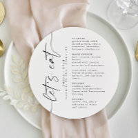 Elegant Script Round Wedding Menu