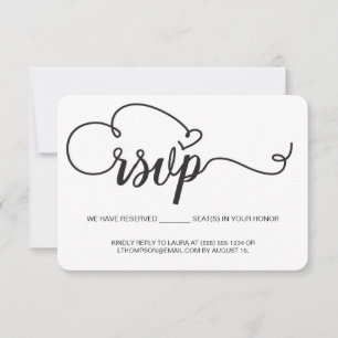 Elegant Script RSVP Email Reserved Seat wedding