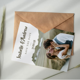 Elegant Script Sage Green Save the Date