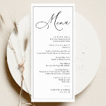 Elegant Script Sage Green Simple Wedding Dinner Me Menu<br><div class="desc">Designed to coordinate with our Romantic Script wedding collection,  this customisable Menu card,  features a sweeping script calligraphy text paired with a classy serif font in black with a frosty sage green back and a customisable monogram. Matching items available.</div>