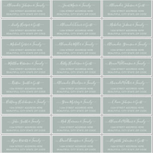 Elegant Script Sage Green Wedding Guest Address 