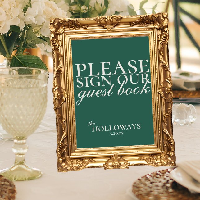 Elegant Script Sage Green Wedding Guestbook (Modern Elegant Sage Green Wedding Suite Theme with options to personalize for your special day.)